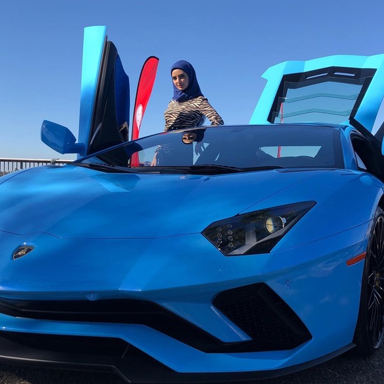 Medalion Rahimi and her Lamborghini